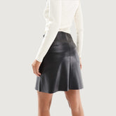 Luxe Notch Faux Leather Mini Skirt